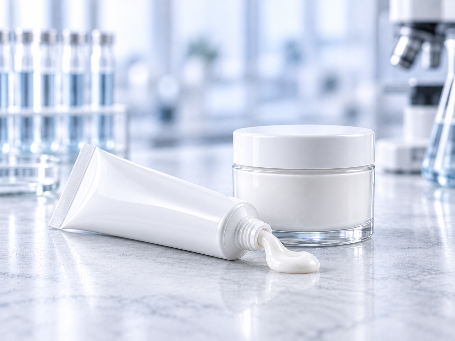 Unbranded pharmaceutical cream jars and topical tubes